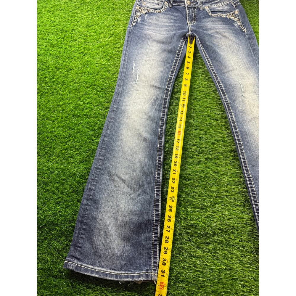 Miss Me Distressed Blue Boot Cut Jeans - Picture 9 of 13